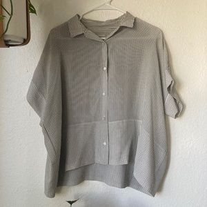 EVERLANE The Clean Silk Short-Sleeve Square Shirt